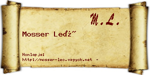 Mosser Leó névjegykártya